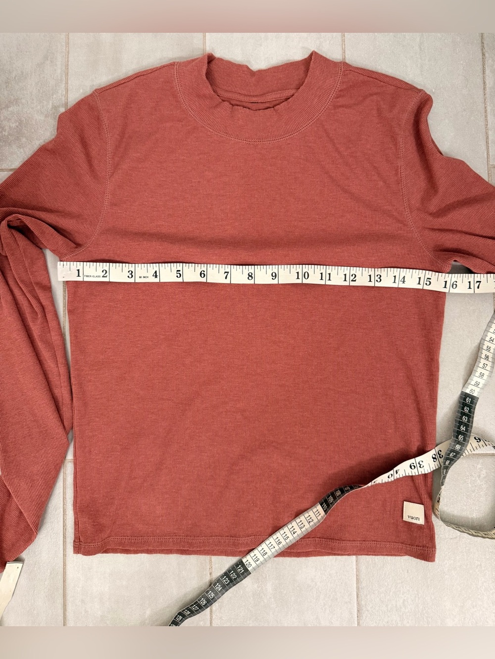 Vuori Mudra Fitted Long Sleeve Tee Rosewood Heather Size Large - Picture 4 of 5